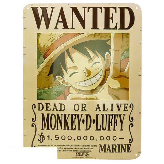 One Piece (Luffy Wanted New World) - Metal Plate (28 cm x 38 cm)