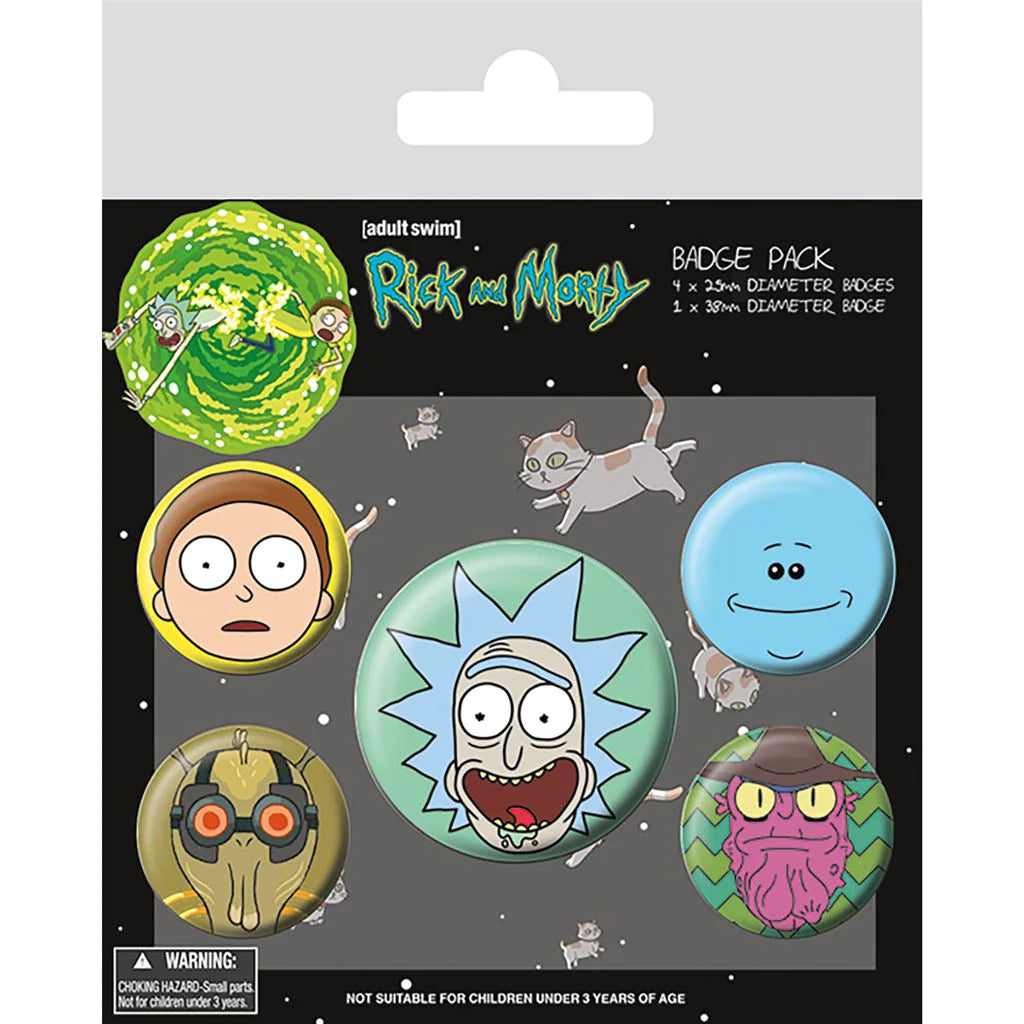 Rick And Morty (Heads) - Badge Pack