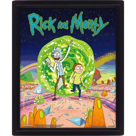 Rick And Morty (Portal) - 3D Lenticular Poster (Framed)