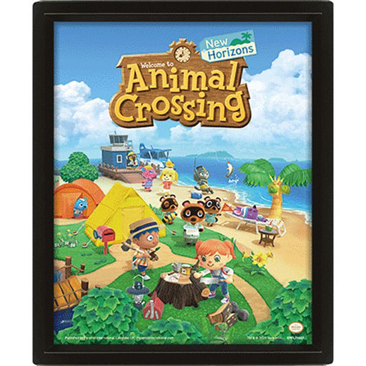 Animal Crossing (New Horizons) - 3D Lenticular Poster (Framed)