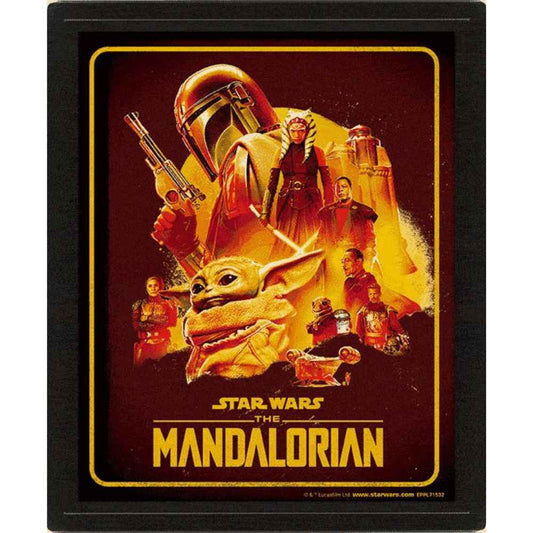 The Mandalorian S2 (Montage) - 3D Lenticular Poster (Framed)