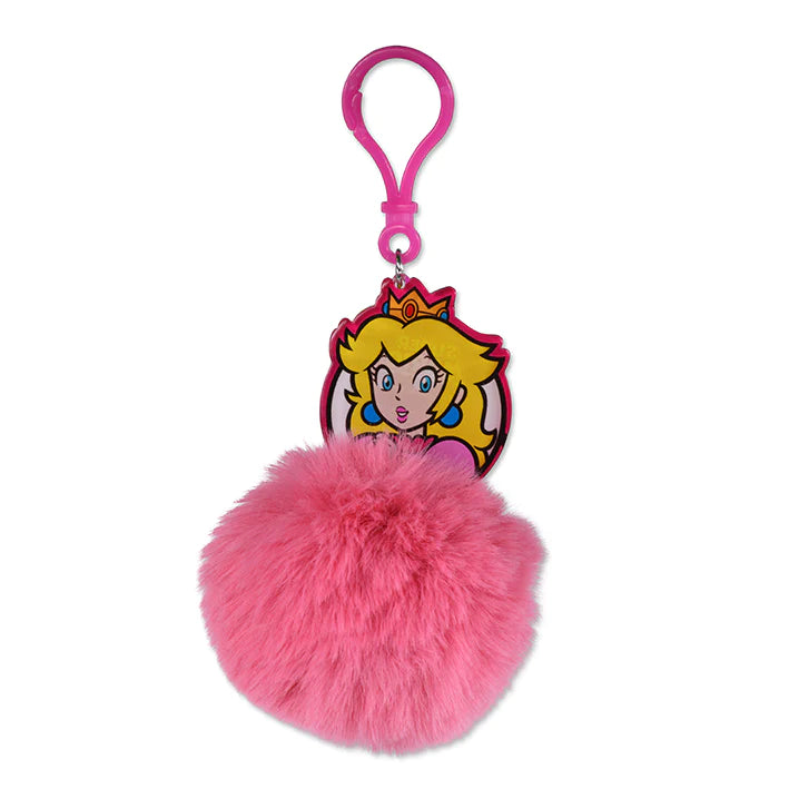 Super Mario (Princess Peach) - Pom Pom Keychain