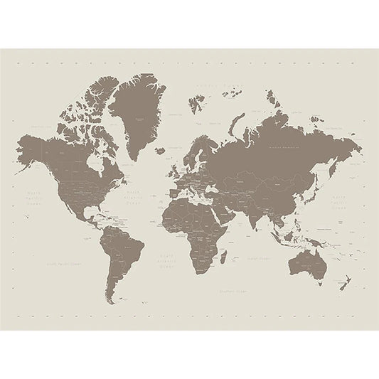 World Map (Contemporary Stone) - Canvas Print (60 cm x 80 cm)