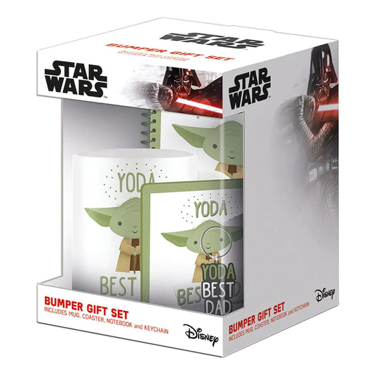 Star Wars (Yoda Best Dad) - Gift Set (Mug, Coaster, Keychain & Notebook)