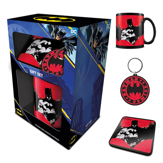 Batman (Red) - Gift Set (Mug, Coaster & Keychain)