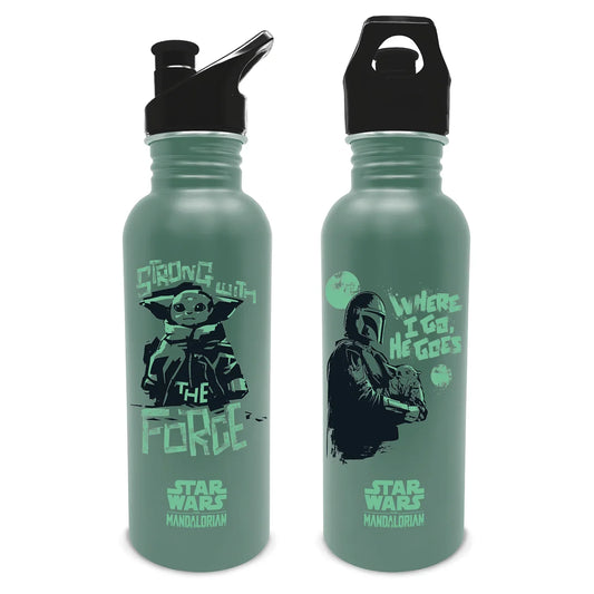 Star Wars The Mandalorian (Wherever I Go He Goes) - Metal Canteen Drinks Bottle (700ml)