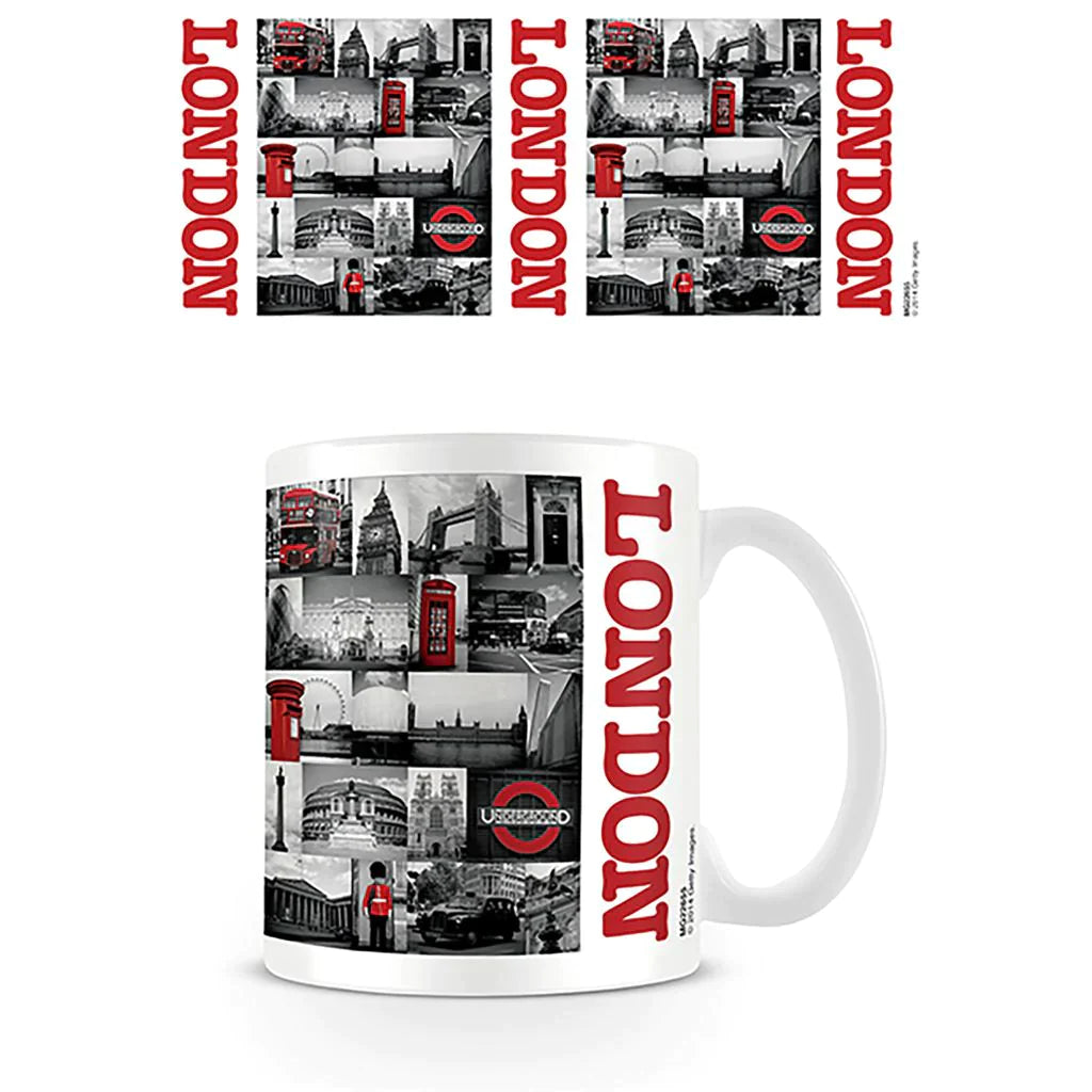 London (Red Collage) - White Mug (315ml)