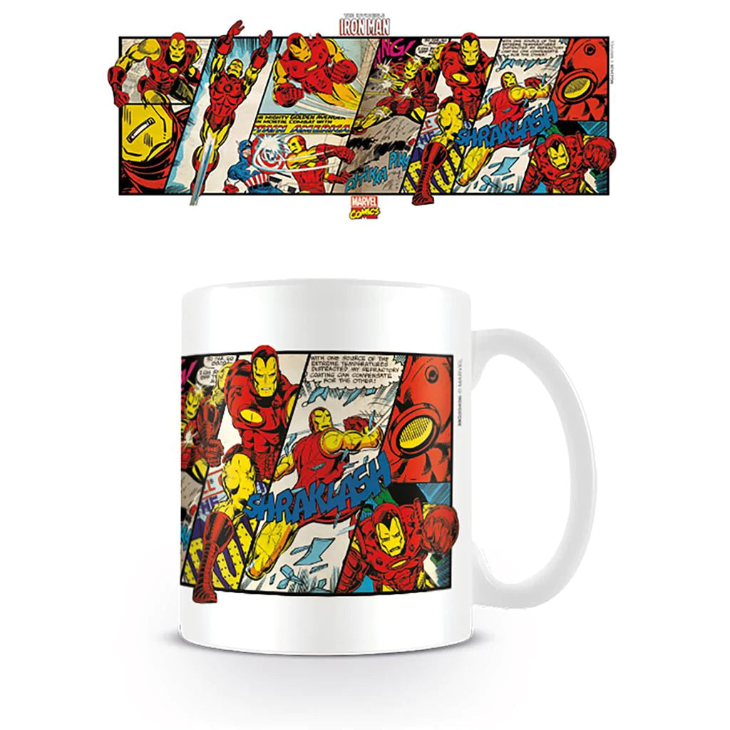 Marvel Comics (Iron Man Panels) - White Mug (315ml)