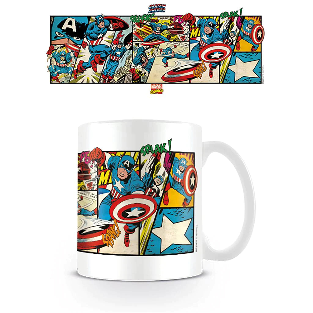 Marvel Comics (Captain America Panels) - White Mug (315ml)