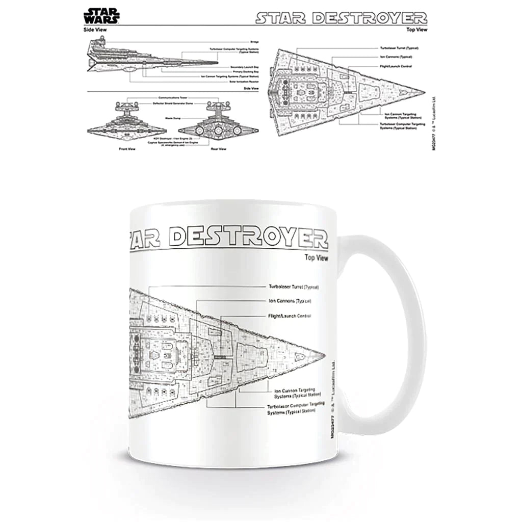 Star Wars (Star Destroyer Sketch) - White Mug (315ml)