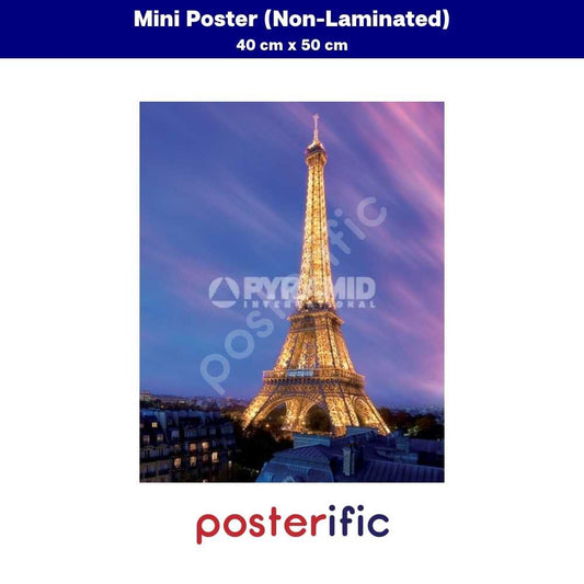 [READY STOCK] Eiffel Tower At Dusk (Paris) - Poster (40 cm x 50 cm)