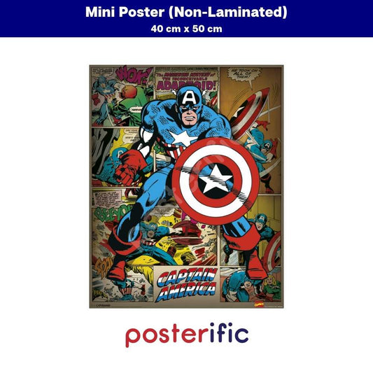 [READY STOCK] Marvel Comics (Captain America Retro) - Poster (40 cm x 50 cm)