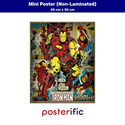 [READY STOCK] Marvel Comics (Iron Man Retro) - Poster (40 cm x 50 cm)