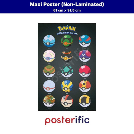 [READY STOCK] Pokemon Pokeballs - Poster (61 cm x 91.5 cm)
