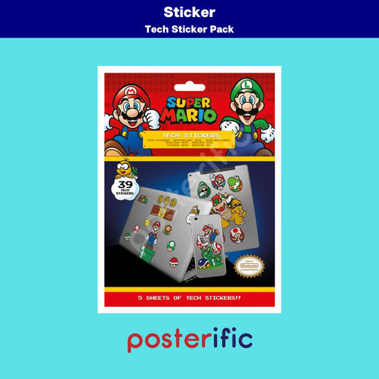 [READY STOCK] Super Mario (Mushroom Kingdom) - Tech Sticker Set