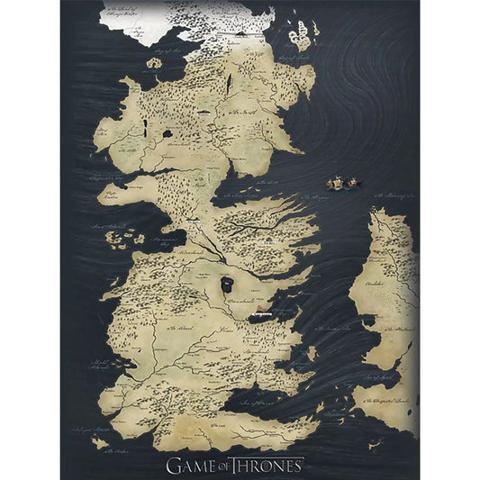 Game of Thrones (Map) - Canvas Print (30 cm x 40 cm)