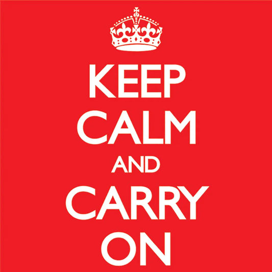 Keep Calm and Carry On (Red) - Canvas Print (40 cm x 40 cm)