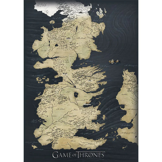 Game of Thrones (Map) - Canvas Print (85 cm x 120 cm)