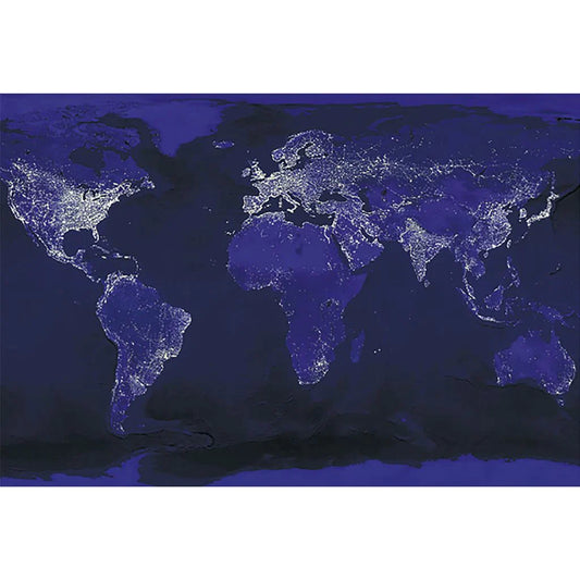 World Map (Earth By Night) - Canvas Print (85 cm x 120 cm)