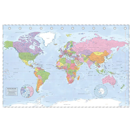 Political World Map (Miller) - Canvas Print (85 cm x 120 cm)