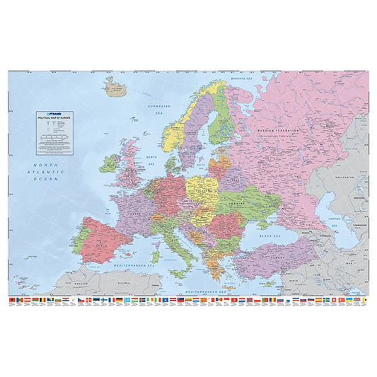 Political Map of Europe - Canvas Print (85 cm x 120 cm)