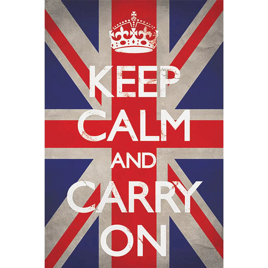 Keep Calm and Carry On (Union Jack) - Canvas Print (85 cm x 120 cm)